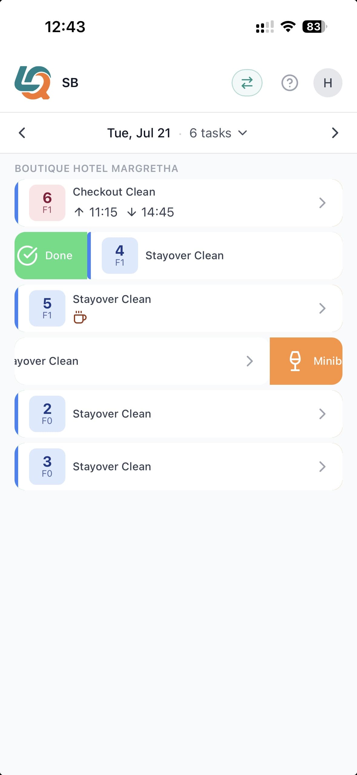 Lobbiq staff tasks app